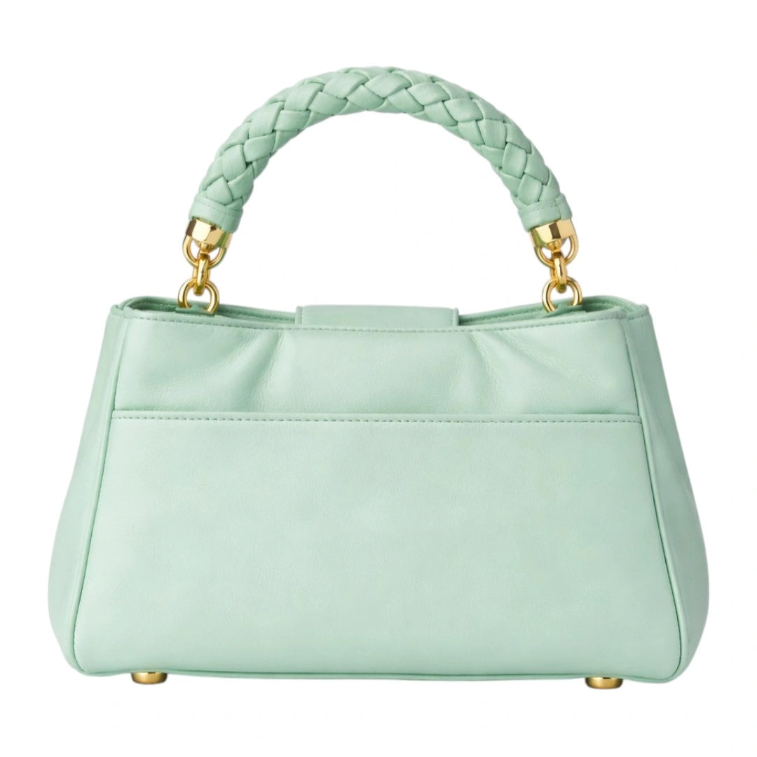 Carrywave Elegant Mint Green Braided Handle Women Handbag