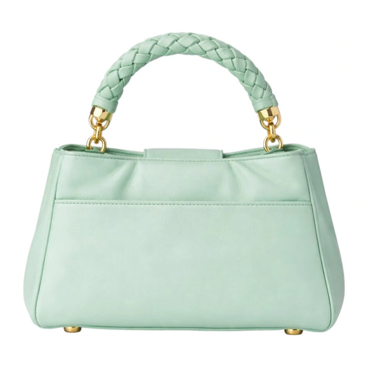 Carrywave Elegant Mint Green Braided Handle Women Handbag